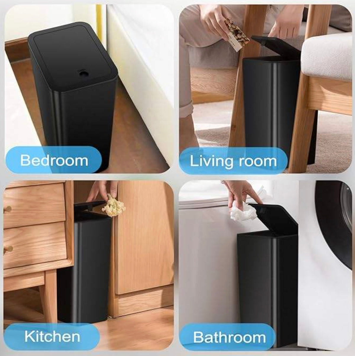 Small Bathroom Trash Can with Lid
