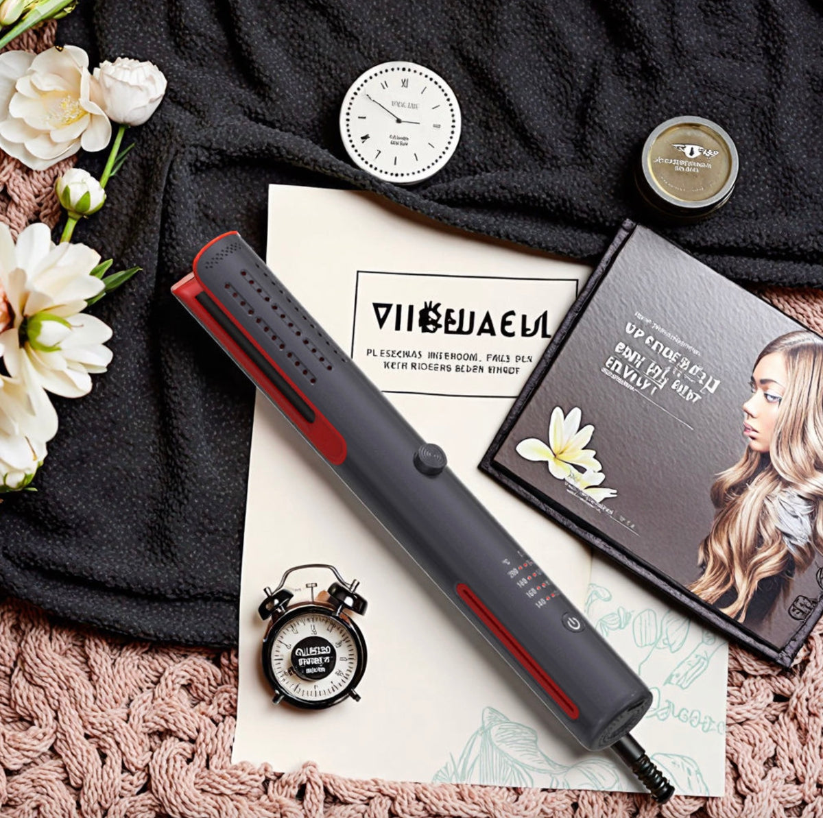 2-in-1 Portable USB Cordless Hair Curler & Straightener